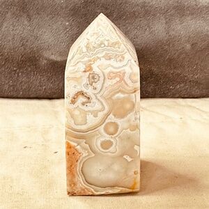 Crazy Lace Agate Tower 64.4mm Tall Polished Crystal Point Statement Piece 86g